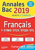Annales Bac 2019 sujets et corrigés Français 1ères SMS STI2D ST2S STL