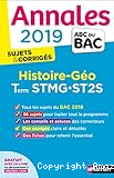 Annales 2019 sujets et corrigés Histoire-Géo Term STMG-ST2S