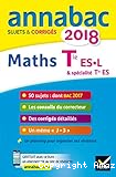 Anna bac sujets et corrigés 2018 Math Tle ES. L